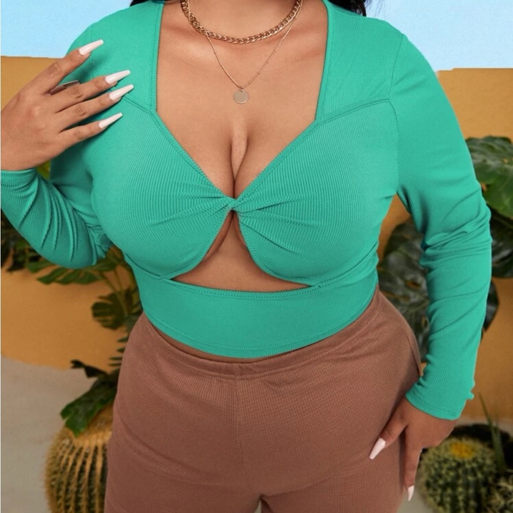 ribbed long sleeve top